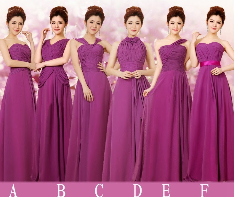 Top Ruched Slit Skirt Six-Design Bridesmaid Dresses