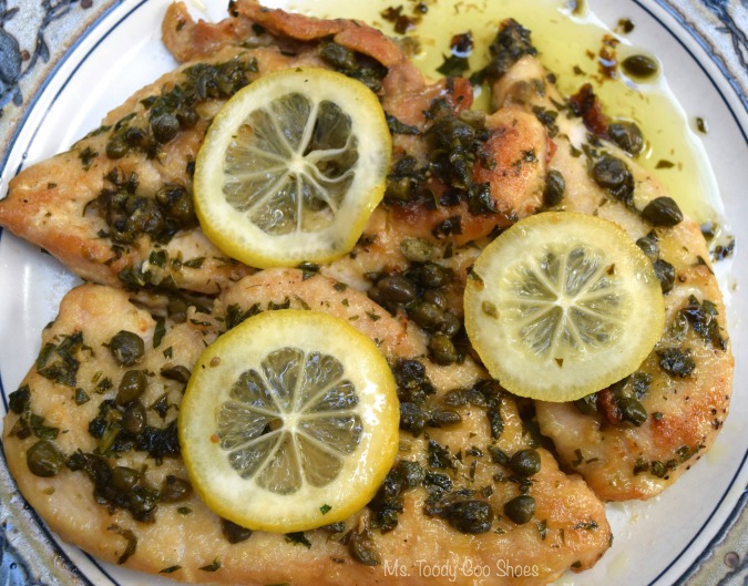 Healthy Chicken Piccata: So tasty, and no butter! Just heart-healthy olive oil. | Ms. Toody Goo Shoes