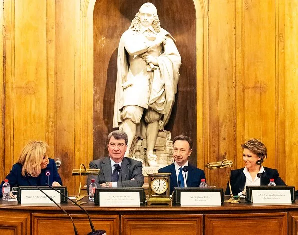 Grand Duchess Maria Teresa and First Lady Brigitte Macron attended award ceremony at Institut de France