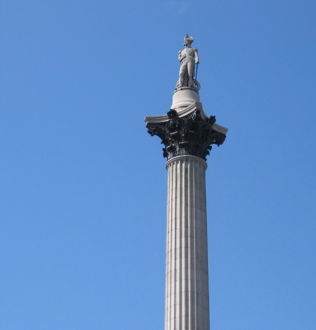 Nelsons-column-against-blue-sky-Trafalgar-Square-London
