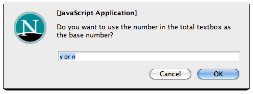 Do you want to use the number in the total text box as the base number?
