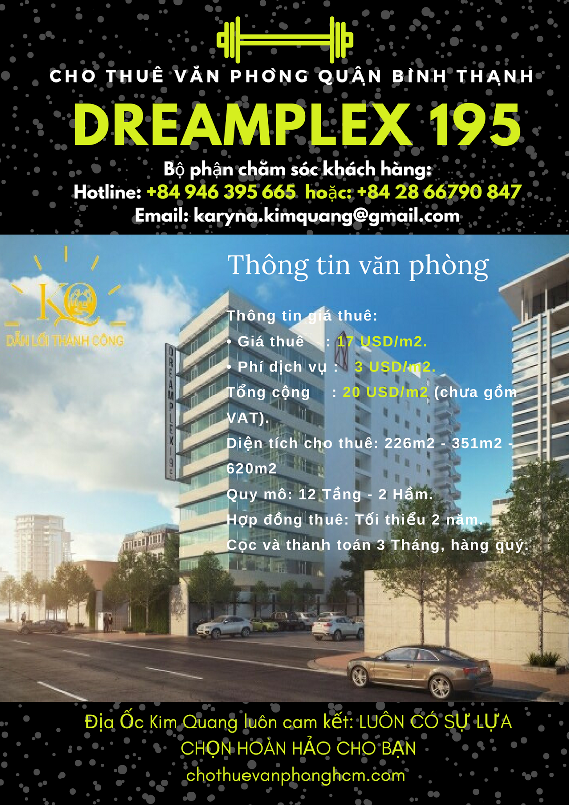 Cho thuê văn phòng quận Bình Thạnh Dreamplex 195