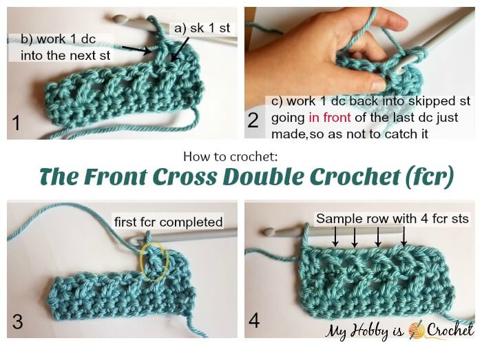 How to crochet the front crossed double crochet