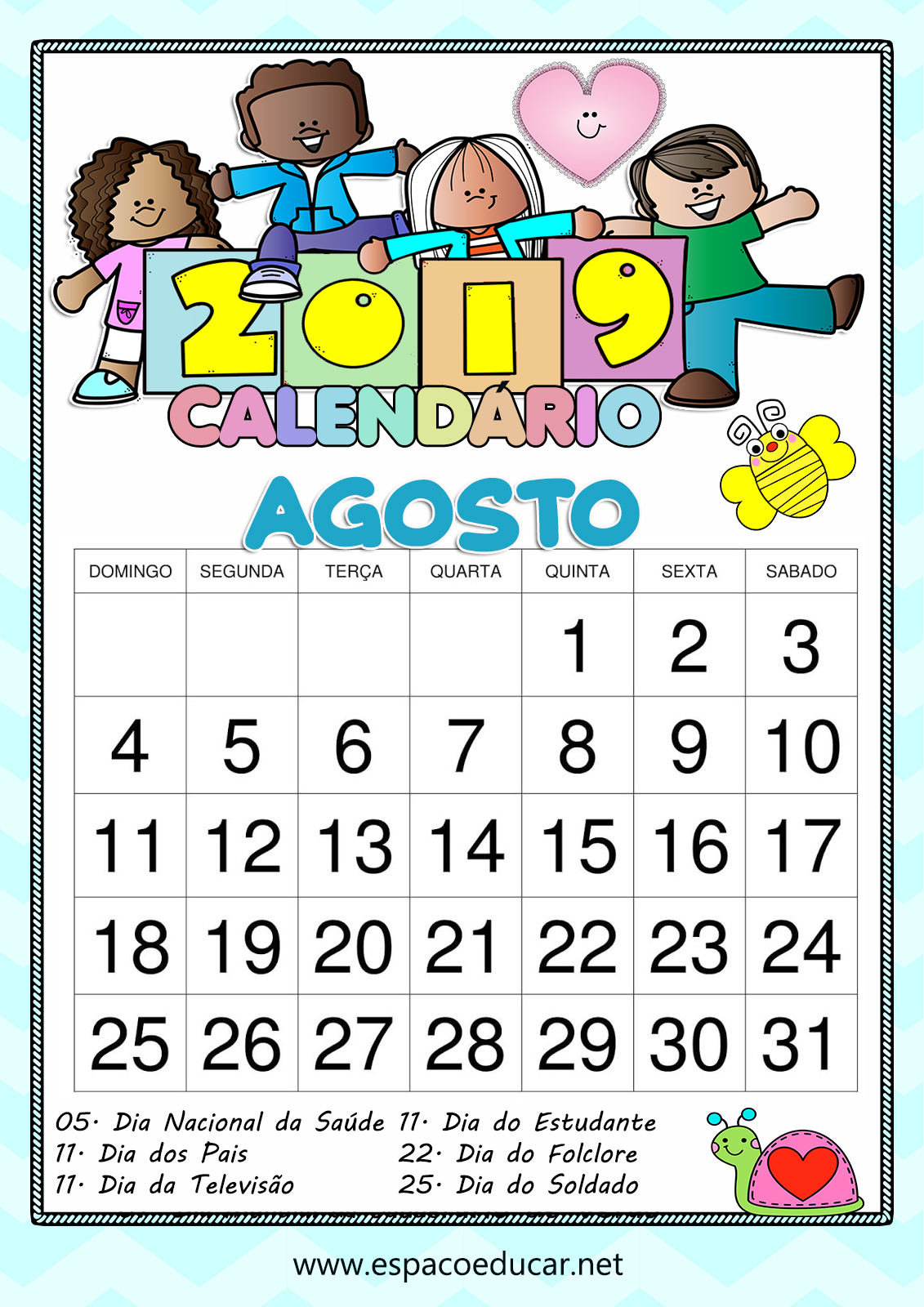 Verificar Calendario Agosto 2019 Para Imprimir Infantil | Hot Sex Picture