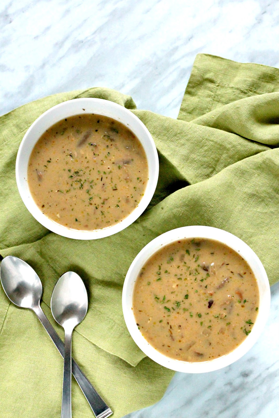 Umami Cream of Mushroom Soup {Low Fat}