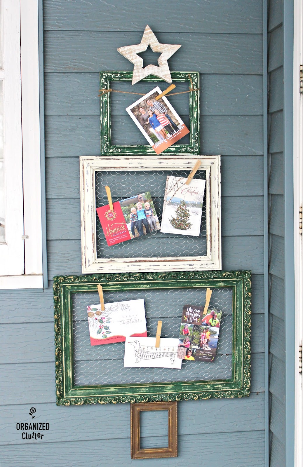 Thrift Shop Repurposed Frame Christmas Tree 2017 Organized Clutter