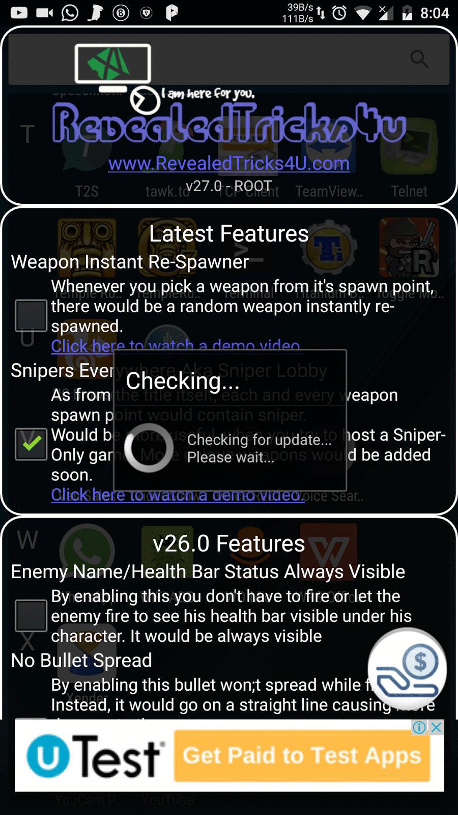 Toggle Mod Combo V27 0 Kick Ass Features Weapon Instant Re Spawner Snipers Everywhere Aka Sniper Lobby Mod Mini Militia V3 0 47 Works On Multiplayers Revealedtricks4u Latest And Revealed Tricks For U