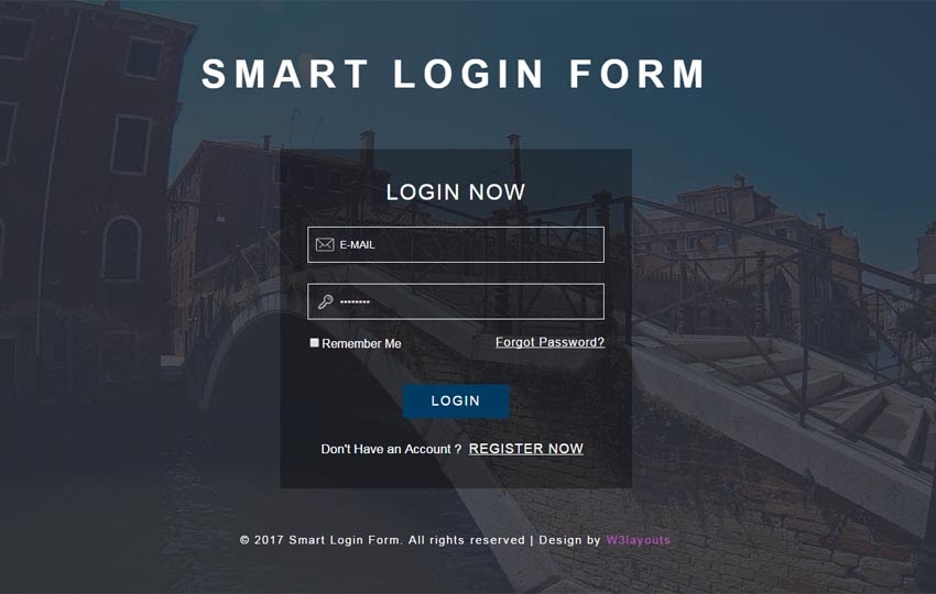 Smart Login Form Responsive Widget Template