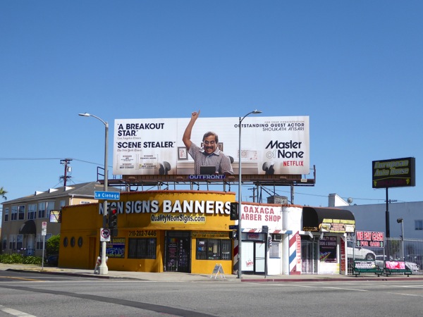 Master of None 2016 Emmy guest actor FYC billboard La Cienega Boulevard Master of None 2016 Emmy guest actor FYC billboard