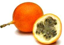 Granadilla Foto de la granadilla entera y partida