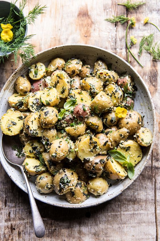 The Best Herby Potato Salad | halfbakedharvest.com #summer #easyrecipe #vegan #potatoes The Best Herby Potato Salad | halfbakedharvest.com #summer #easyrecipe #vegan #potatoes