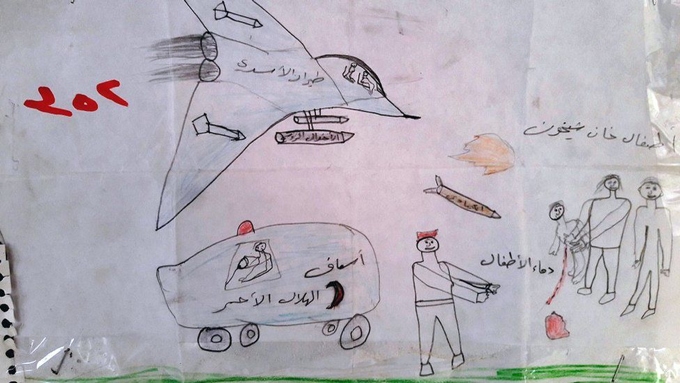 "Quizá si morimos podremos jugar" Los conmovedores dibujos de los niños afectados por la guerra en Siria