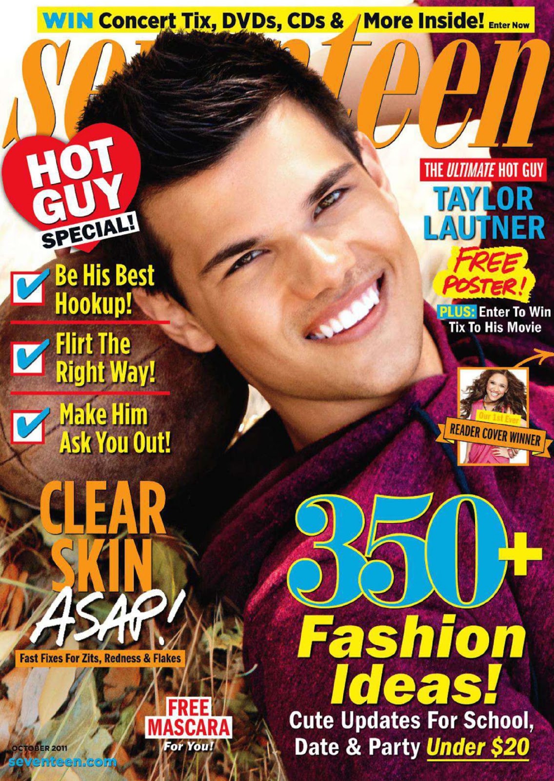 TeenCelebBuzz: Taylor Lautner Covers Seventeen!