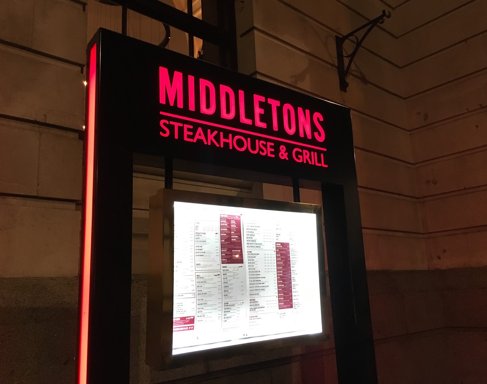 Middletons steakhouse & grill Leicester Priceless Life Of Mine