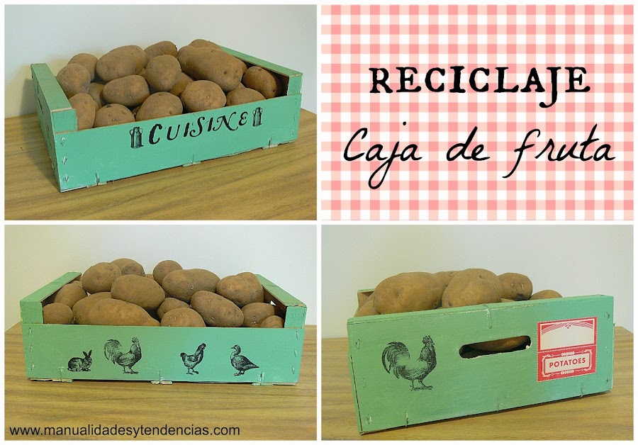 Caja de fruta reciclada