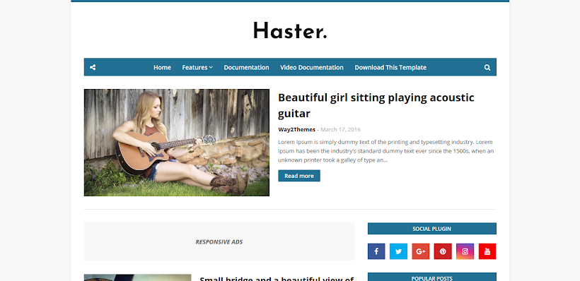 Haster Free Blogger Template