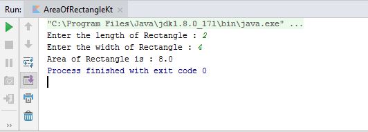 Program to find area of rectangle in Kotlin