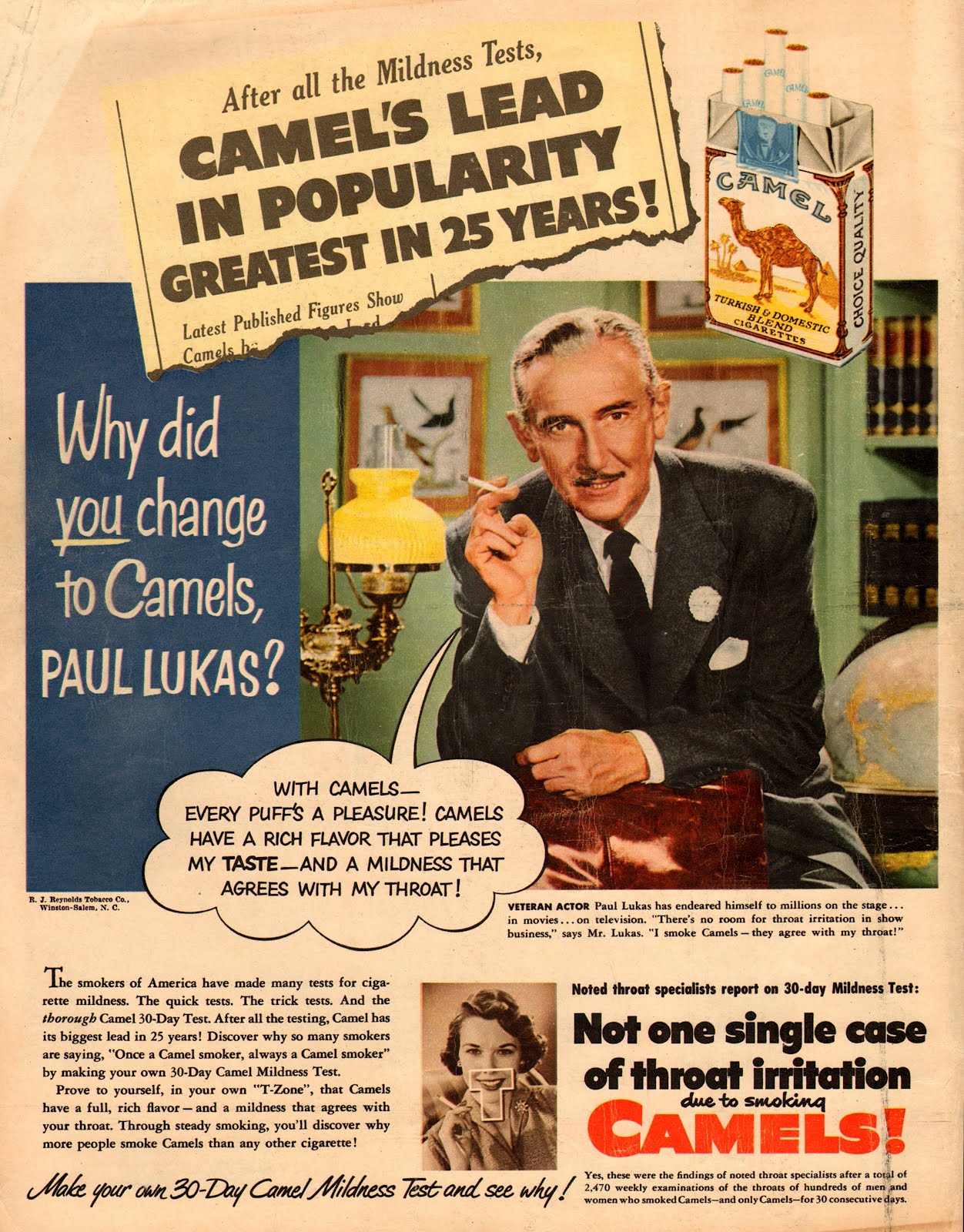 Cigarette Ads in 1950's ~ vintage everyday