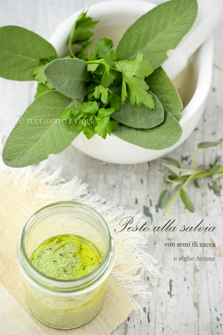 pesto alla salvia e alghe arame