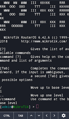 tampilan terminal pada MikroTik