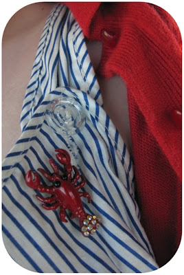 vintage rhinestone lobster brooch