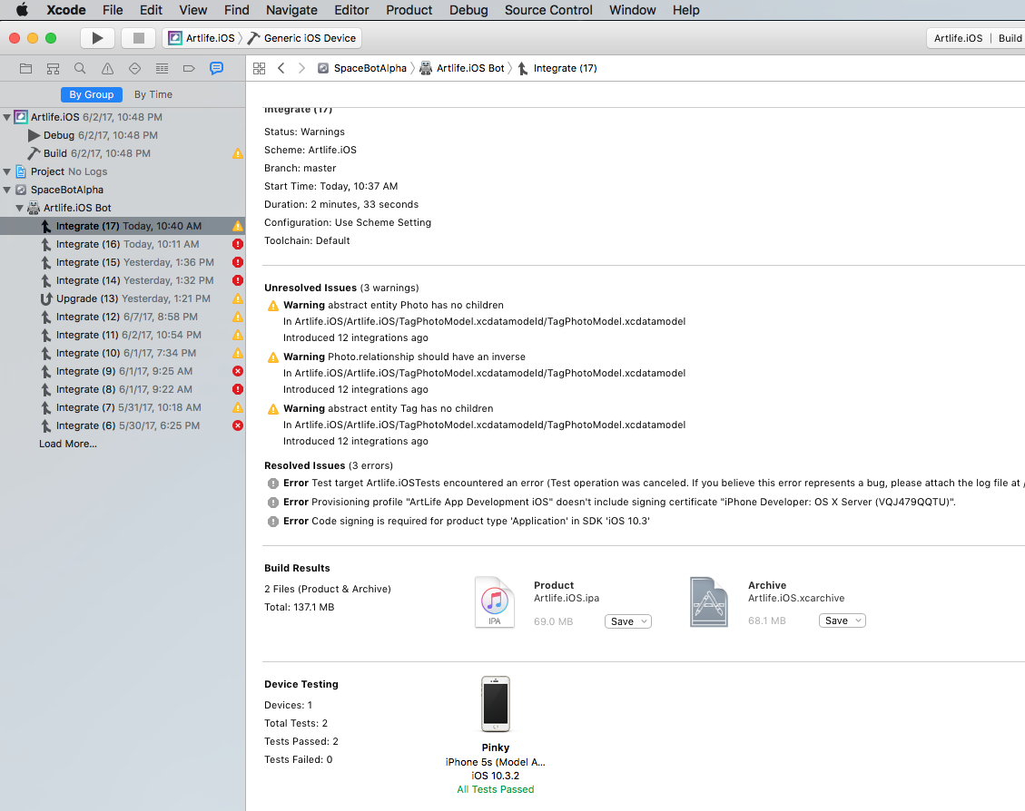 Xcode hook up knap