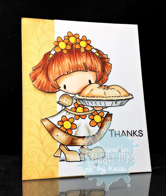 Annie Gives Thanks Tiddly Inks, Kecia Waters, pie, Copic markers