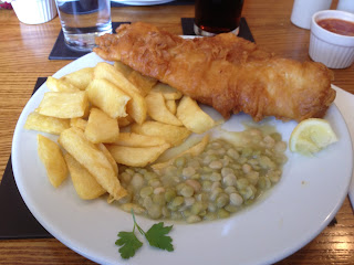 Fish-n-chips dinner at Dalton Arms English Pub.