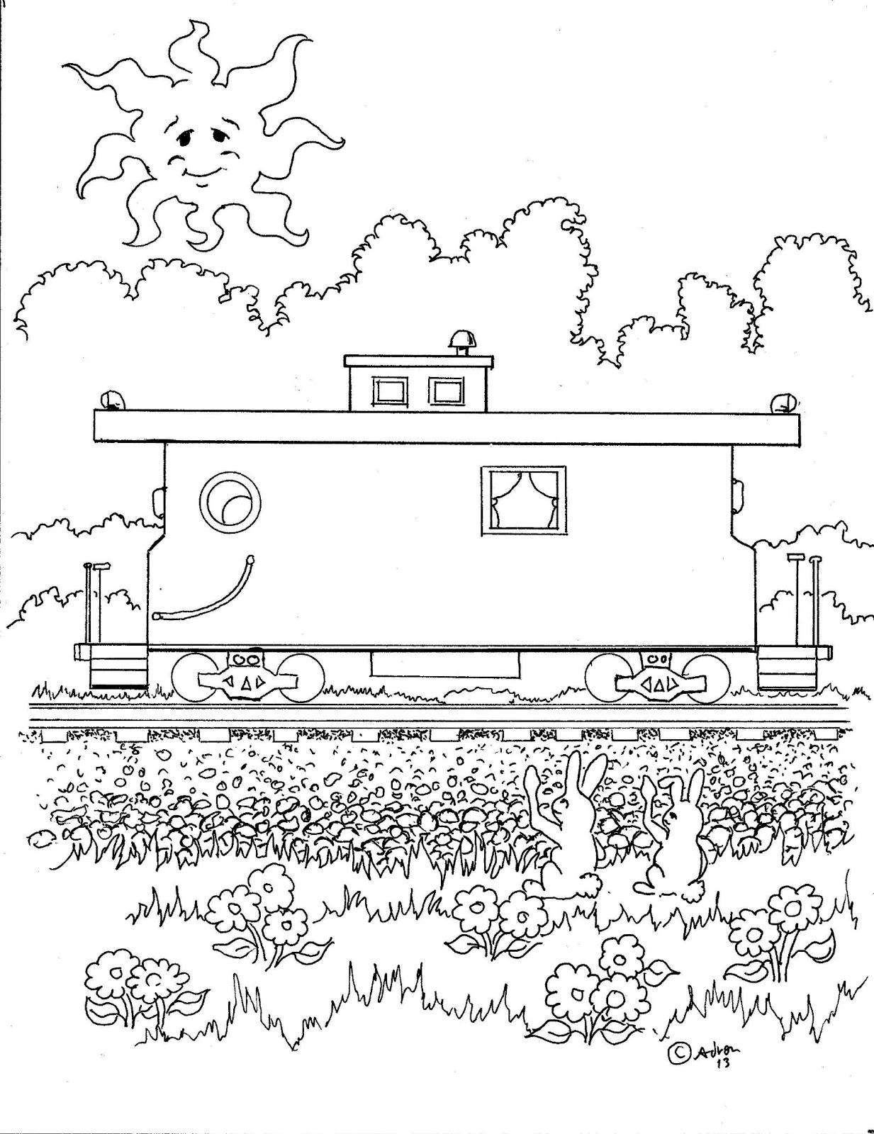 caboose coloring pages - photo #21