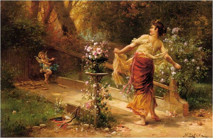 Peinture Murale Céramique Ange Hans Zatzka – 24x40 Pouces – 8x8 Tuiles (Neuf)