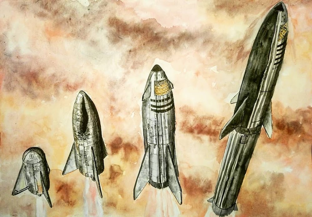Development phases of SpaceX Starship by Colin Doublier