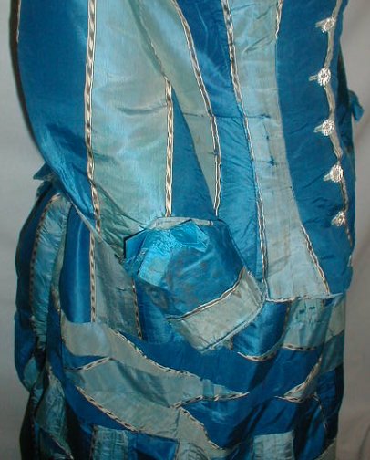 All The Pretty Dresses: Blue Striped 1880s Bustle Dress