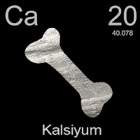 Kalsiyum elementi üzerinde kalsiyumun simgesi, atom numarası ve atom ağırlığı.