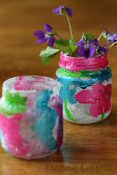 tissue paper painted vase vases craft kid projects flower confetti water happy paint gorgeous reading easy could turned daughter were