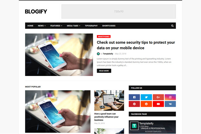 Blogify - Responsive Clean Blogger Template