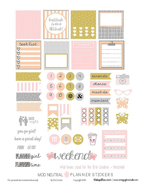 pink and gold free planner printable