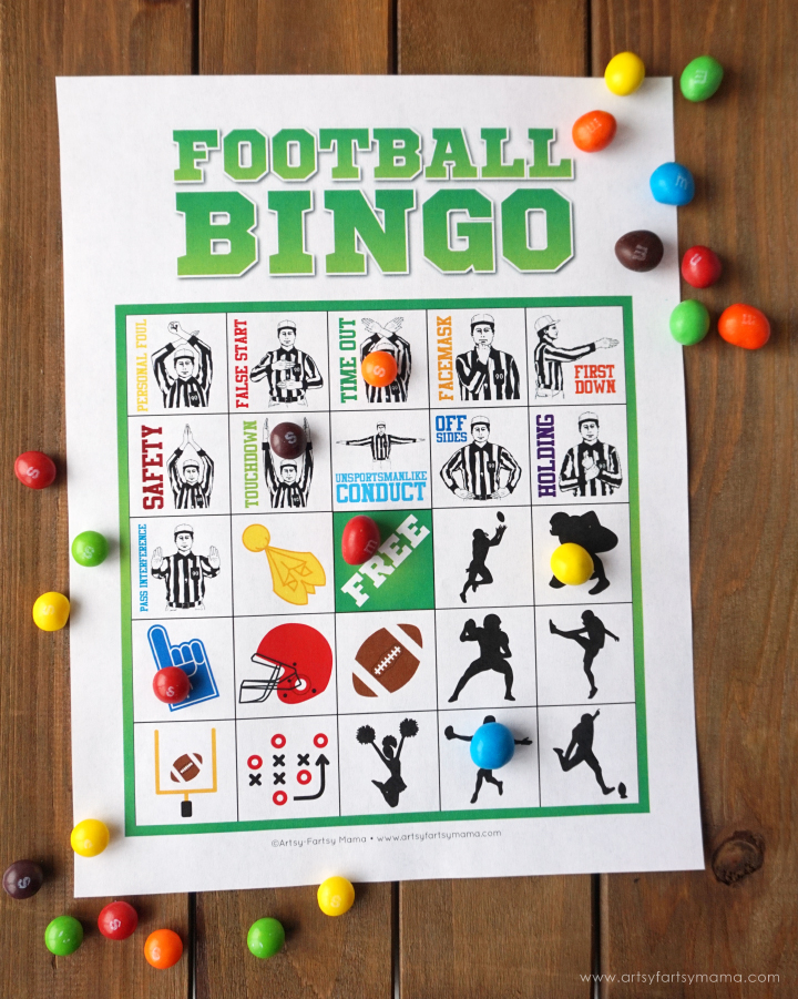 Free Printable Football Bingo Artsy fartsy Mama