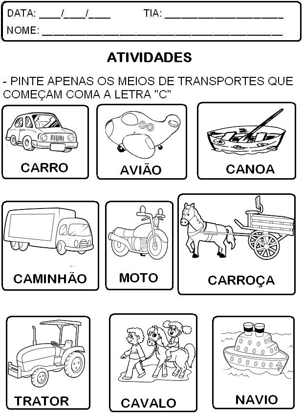 Aprender Brincando Meios de transportes