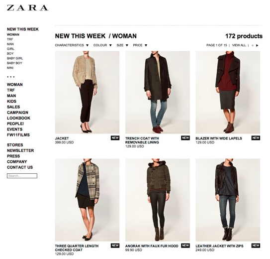 zara woman shop online