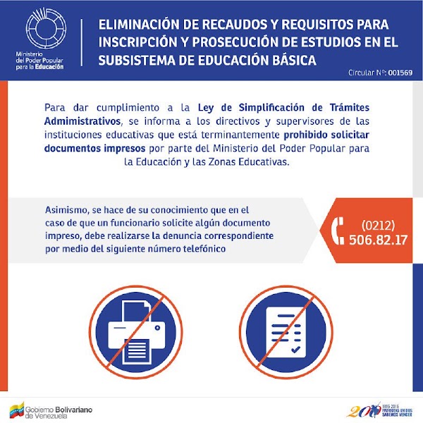 Denuncia a quien solicite documentos impresos tanto en el @MPPEDUCACION como en Zonas Educativas Denuncia a quien solicite documentos impresos tanto en el @MPPEDUCACION como en Zonas Educativas