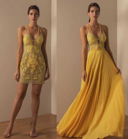 vestido de festa 2 em 1 amarelo vestido de festa 2 em 1 amarelo