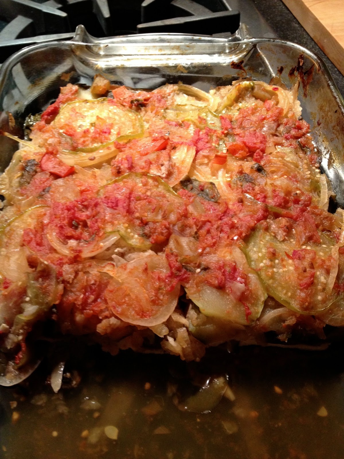 Eat2Thrive Vegan Adventures Vegetable Layered Casserole (clean the