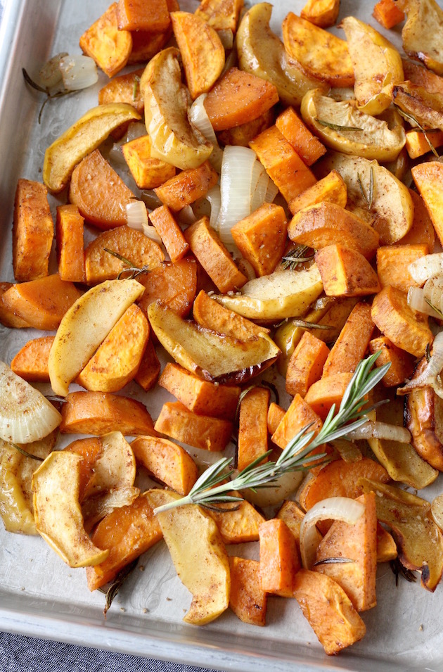 Roasted Sweet Potatoes & Apples with Maple Syrup and Five Spice by SeasonWithSpice.com