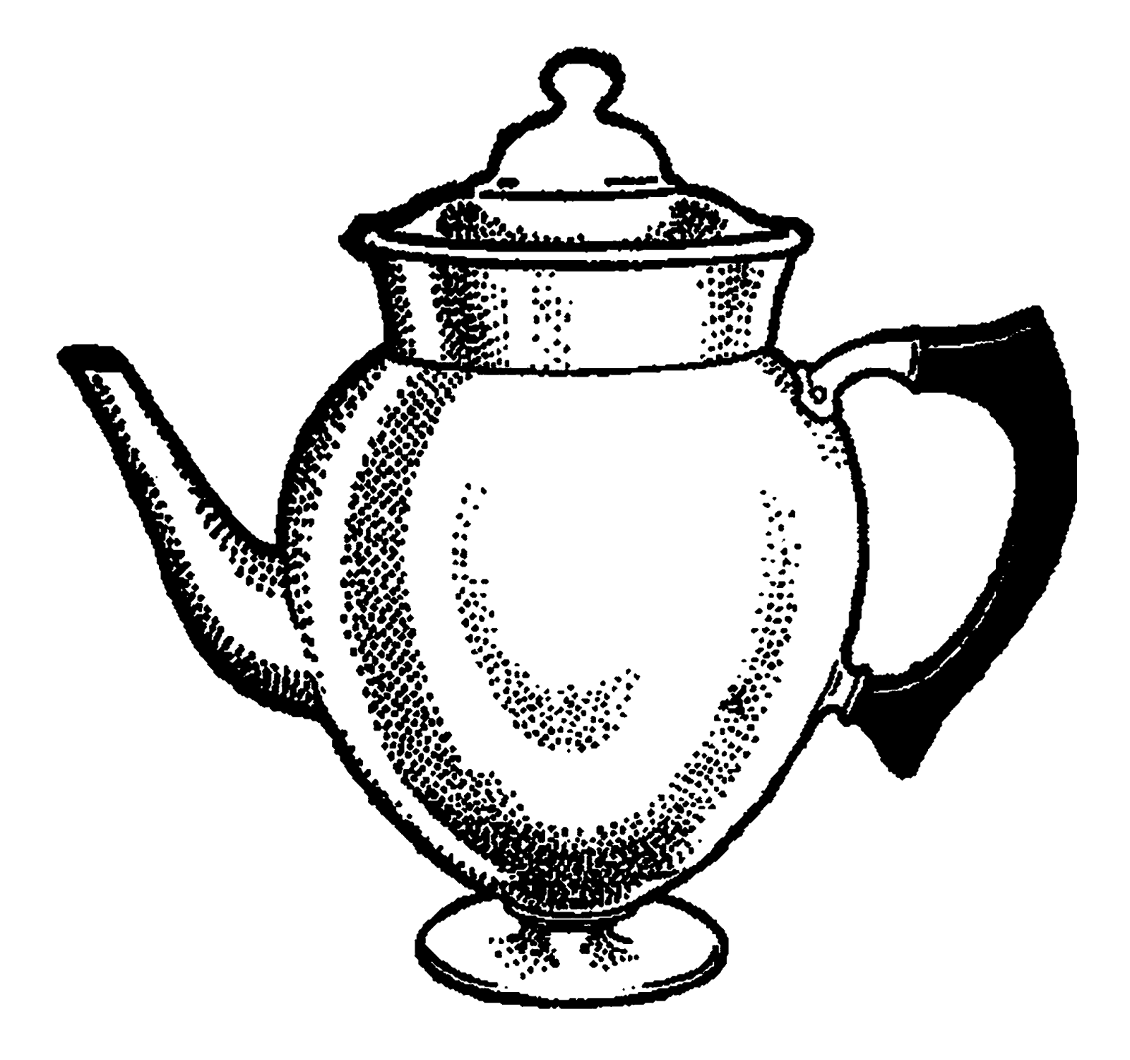 Digital Stamp Design Vintage Coffee Pot Digital Illustration Kitchen