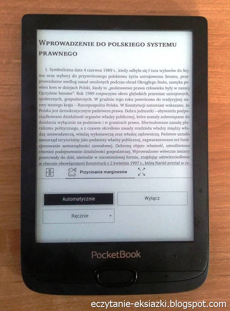 PocketBook Basic Lux 2 – plik PDF po automatycznym przycięciu marginesów