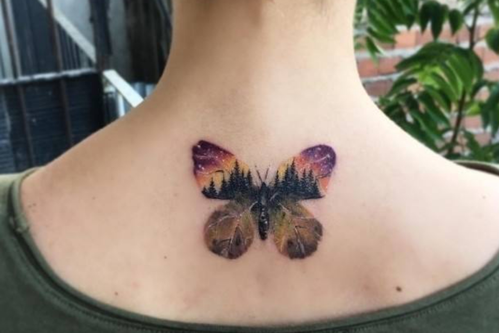 BUTTERFLY-TATTOOS Forest Illusion Tattoo