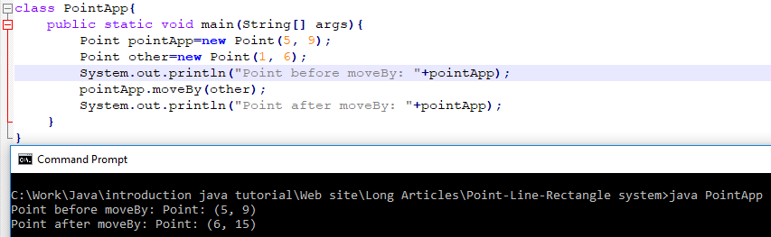 Point class in java