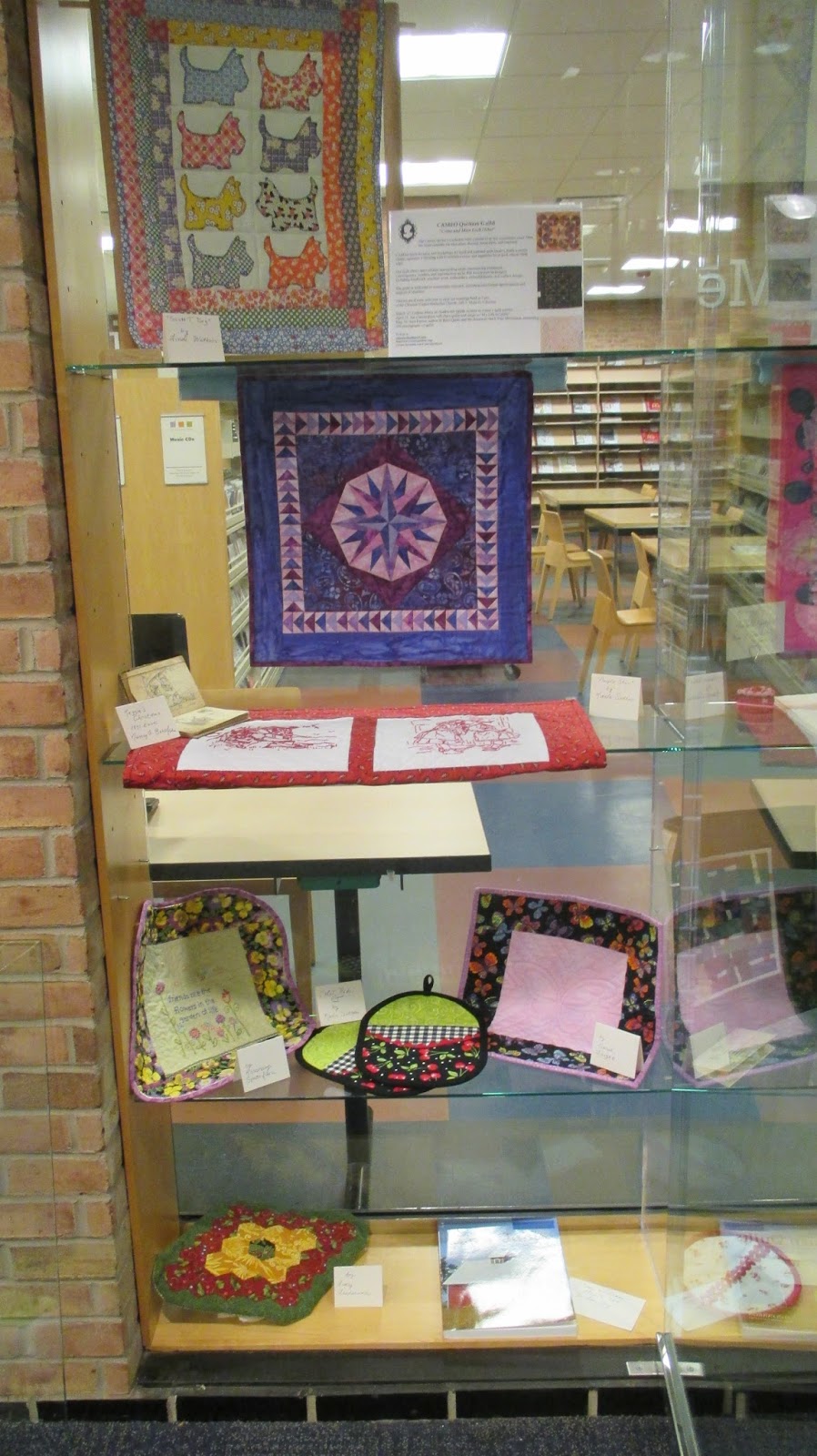 The Literate Quilter Quilt Display, Gifted New Handkerchiefs, 1857 Update