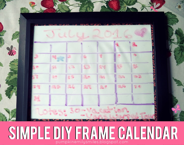 Simple DIY Frame Calendar