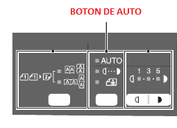 Botón auto en panel de impresoras Sharp.